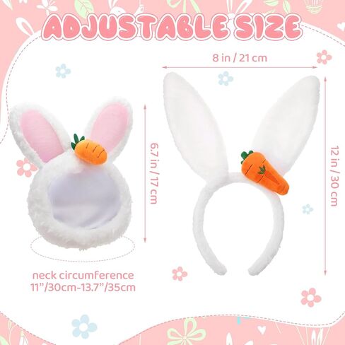 Weewooday 3 مجموعة الكلب أرنب أذني عيد الفصح ، الكلب رئيس Cat Cat Rabbit Ear Hat لطيف Pet Bow Propy Plush Plush Tail لإكسسوارات أزياء عيد الفصح للحيوانات الأليفة (Vivid) in Kuwait