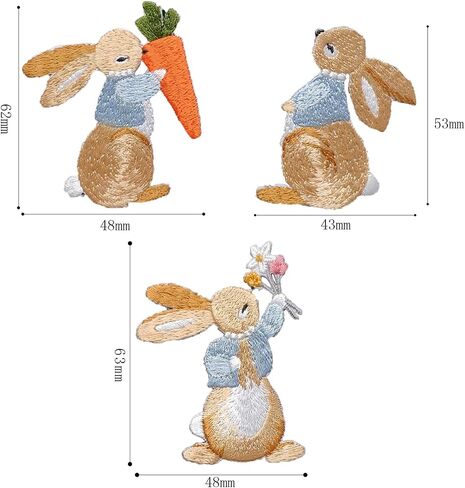63pcs Including 60pcs Random Assorted Styles Embroidered Patches and 3 Pack Delicate Rabbit,Sew On/Iron On Patch Applique for Clothes,Dress,Hats,Backpacks,Jeans,DIY Accessories in Saudi Arabia