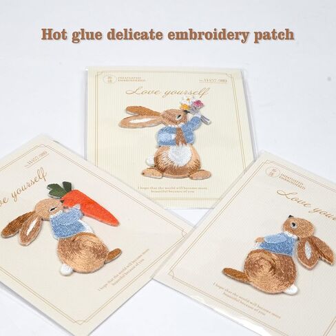63pcs Including 60pcs Random Assorted Styles Embroidered Patches and 3 Pack Delicate Rabbit,Sew On/Iron On Patch Applique for Clothes,Dress,Hats,Backpacks,Jeans,DIY Accessories in Saudi Arabia