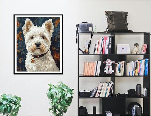 Westie Dog Paint by Numbers Kits for Adults, West Highland White Terrier Paint by Numbers, Dog Paint by Numbers Kit for Adults, Easy Animal DIY Oil Home - Cute Dogs Home Wall Decor(16x20inch) in Saudi Arabia