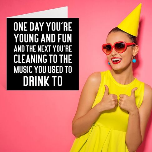 Funny Birthday Cards for Women Men - Music You Used To Drink To - Rude Birthday Cards for Him Her Mom Dad Papa Pops Brother Sister Friend Coworker, 5.7 x 5.7 Inch Joke Humor Bday Greeting Cards in Saudi Arabia