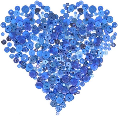 Swpeet 650 Pieces Assorted Sizes Resin Buttons 2 and 4 Holes Round Craft Buttons for Sewing DIY Crafts Children's Manual Button Painting (Light Blue) in Saudi Arabia