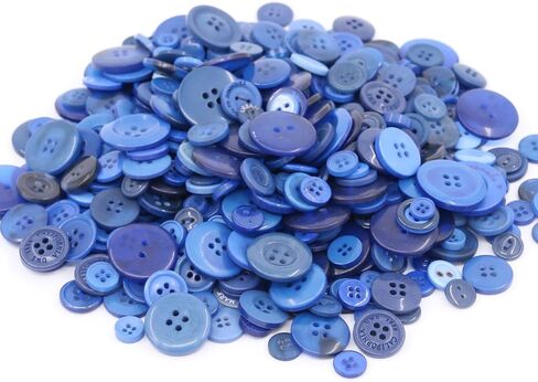 Swpeet 650 Pieces Assorted Sizes Resin Buttons 2 and 4 Holes Round Craft Buttons for Sewing DIY Crafts Children's Manual Button Painting (Light Blue) in Saudi Arabia