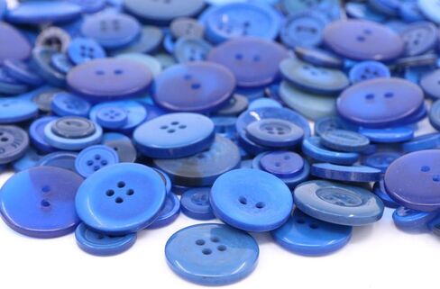 Swpeet 650 Pieces Assorted Sizes Resin Buttons 2 and 4 Holes Round Craft Buttons for Sewing DIY Crafts Children's Manual Button Painting (Light Blue) in Saudi Arabia