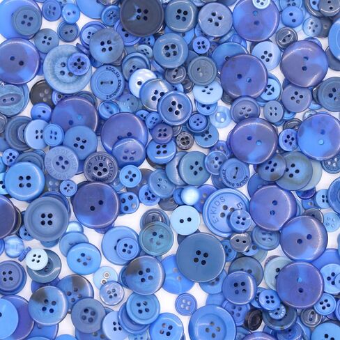 Swpeet 650 Pieces Assorted Sizes Resin Buttons 2 and 4 Holes Round Craft Buttons for Sewing DIY Crafts Children's Manual Button Painting (Light Blue) in Saudi Arabia