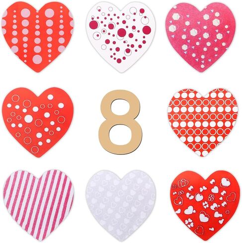 500Pcs 1.5 inch Heart Stickers Valentines Stickers, Self Adhesive 8 Designs Valentines Day Red Heart Stickers, Love Stickers for Valentines Wedding Anniversaries, Valentines Day Decor in Saudi Arabia