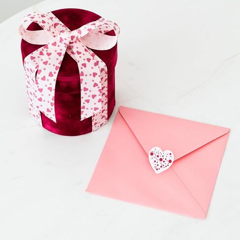500Pcs 1.5 inch Heart Stickers Valentines Stickers, Self Adhesive 8 Designs Valentines Day Red Heart Stickers, Love Stickers for Valentines Wedding Anniversaries, Valentines Day Decor in Saudi Arabia