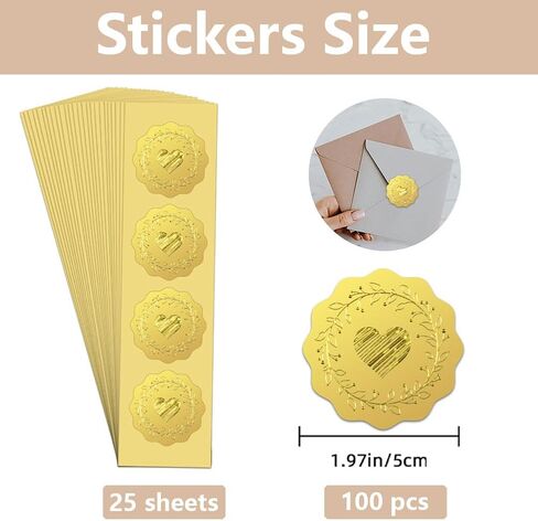 WADORN 100PCS PAND COCONUT TREE DOLD SPOIL ، 2 بوصة غروب الشمس شاطئ الأظرف الذهبية الأختام SEAGULL ROUND SELF DRESSIVE SEAL SEAL LABELS لبطاقات دعوات الزفاف in Kuwait