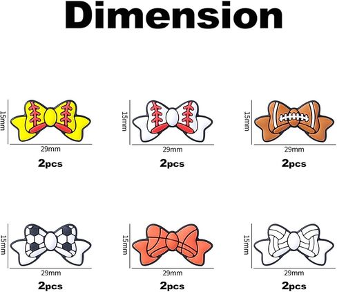 12Pcs Sport Silicone Focal Beads for Pens, Characters, Keychain Making, Colorful Rubber Beads Charms for Bracelet, Necklace, Handmade Crafts in Saudi Arabia
