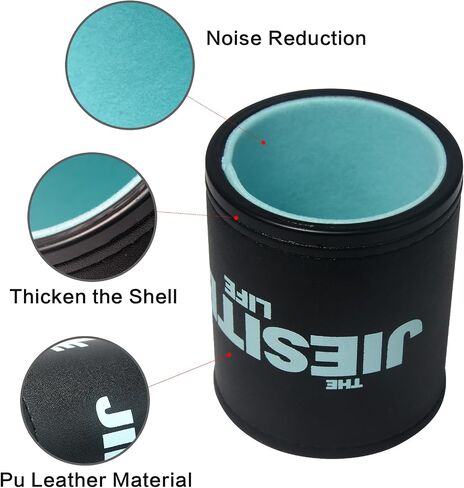 Leather Dice Cup Set Lined Quiet Dice Shaker Cup with 5 Dice Cup with Lid and 30 Acrylic Dices Exclusive Storage and Transport Case for Travel Yahtzee Game Farkle Classic Dice Liars Dice (Mixed A) in Saudi Arabia