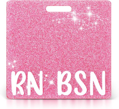 Pink RN BSN Badge Card Glitter Nurse Badge Buddy Nurse Badge Holder ID Name Identification Badge Accessories for Women Coworkers Resident Nurses Aesthetic in Kuwait