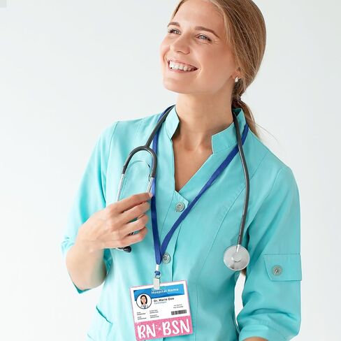 Pink RN BSN Badge Card Glitter Nurse Badge Buddy Nurse Badge Holder ID Name Identification Badge Accessories for Women Coworkers Resident Nurses Aesthetic in Kuwait