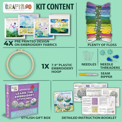 CRAFTILOO Embroidery Kit for Beginners Cross Stitch Kits for Beginners Needlepoint Kits for Adults Embroidery Kits for Adults Cross Stitch kit Beginner Embroidery kit for Adults Elephant in Saudi Arabia