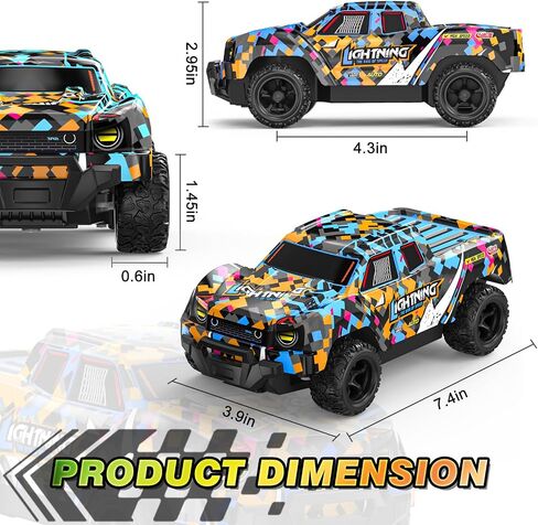 Remote Control Car for Boys 4-7, Off Road Mini RC Car for Kids, Cool Light Up 1/24 Scale Hobby RC Cars Truck Race Car Toy Christmas Birthday Gifts for 3 4 5 6 7 8 Years Old Boys in Saudi Arabia