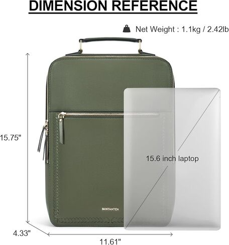 حقيبة الظهر الجلدية Bostanten 15.6 بوصة BAPOP BAG TRAIVE CASTALE COMPATE COLLERT COLLERT BOSTHENT COTHER COTHER in Kuwait