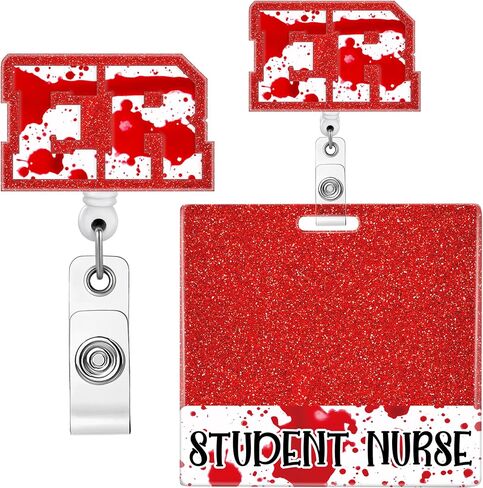 Plifal CNA Nurse Badge Reel Buddy Set - Student Nurse Nursing Retractable ID Clip Holder,Cute Cow Horizontal Alligator Clips with Card for Nurse Name Tag Hospital Work Accessories Essentials in Saudi Arabia
