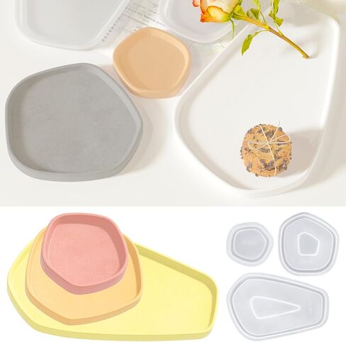 Resin Tray Molds, Irregular Combination Rolling Tray Molds for Epoxy Resin, Silicone Resin Molds with Edges, Clearance Resin Molds Silicone for Serving Tray, DIY Holder Resin Casting Molds in Kuwait