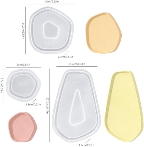 Resin Tray Molds, Irregular Combination Rolling Tray Molds for Epoxy Resin, Silicone Resin Molds with Edges, Clearance Resin Molds Silicone for Serving Tray, DIY Holder Resin Casting Molds in Kuwait