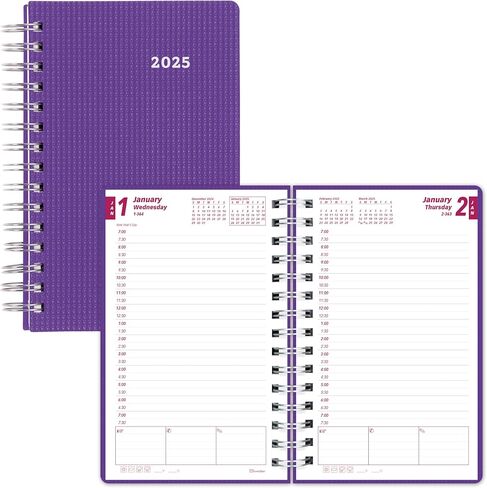 Brownline® 2025 Duraflex Daily/Monthly Planner ، كتاب المواعيد ، 12 شهرًا ، من يناير إلى ديسمبر ، ملزمة مزدوجة ، 8 "× 5" ، أرجواني (CB634V.Pur-25) in Kuwait