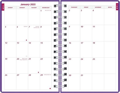 Brownline® 2025 Duraflex Daily/Monthly Planner ، كتاب المواعيد ، 12 شهرًا ، من يناير إلى ديسمبر ، ملزمة مزدوجة ، 8 "× 5" ، أرجواني (CB634V.Pur-25) in Kuwait
