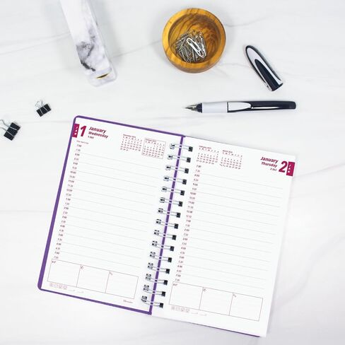 Brownline® 2025 Duraflex Daily/Monthly Planner ، كتاب المواعيد ، 12 شهرًا ، من يناير إلى ديسمبر ، ملزمة مزدوجة ، 8 "× 5" ، أرجواني (CB634V.Pur-25) in Kuwait