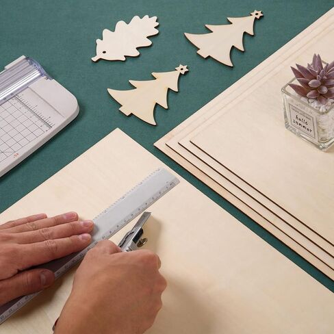 Modooris 12 PCS Basswood Sheets للحرف اليدوية ، 12 × 16 × 1/8 بوصة من أوراق الخشب الرقائقي 3 مم من الخشب غير المكتملة لحرف DIY ، قطع الليزر ، حرق الخشب ، البيروغرافيا ، النماذج المعمارية ، الرسم in Kuwait