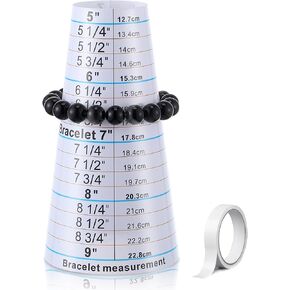 Ceoighe 5-9" Bracelet Sizer Measuring Tool, Plastic Bracelet Mandrel for Jewelry Making Watch Measurement Tool with Extra Tape, Durable Wrist Measuring Tool Travel Size, Perfect Bracelet Making Tools