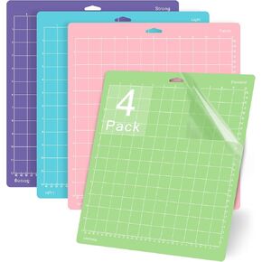 Gwybkq Cutting Mats 12x12 for Cricut Explore One/Air/Air 2/Maker 3/Maker 4 Pack Adhesive Sticky Non-Slip Durable Mat Replacement Accessories (Standard,Light,Strong,Fabric) for Supply, Scrapbock