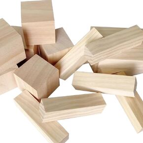 PXBBZDQ Basswood نحت الكتل 18 PCS مكعبات الخشب غير المكتم