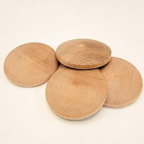 Pinehurst Crafts 1-3/4 Inch Wood Dome Discs, Unfinished Premium Domed Wood, Perfect for DIY Crafting & Games, Pack of 10