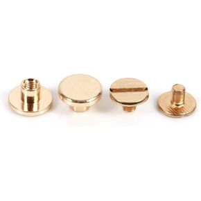 01 Wholesale Solid Brass Button Stud Screw Nail Screwback Leather Rivet Belt Craft (5mm, 6.5mm, 8mm) - 10 Sets