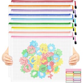 32pcs Mesh Zipper Pouch Bags, 8 Sizes Zipper Pouch, Mesh Bags With Zipper, Plastic Zipper Pouches, 8 Colors Zipper Pouches for Organizing, Board Game Storage, Travel, School Office Organize