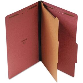 Universal UNV10260 4-Section Pressboard Classification Folder - Legal, Red (10/Box)