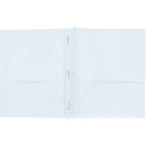 Plastic Folder with Prongs 2 Pocket - (White)