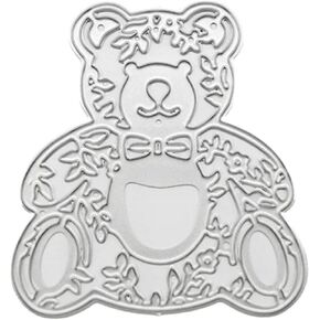 Cartoon Bear Cutting Dies Metal Embossing Stencils DIY Scrapbooking Templates for Card Making Wall Door DIY Decoration Cutting Dies for Paper Metal Cutting Dies Rectangle Flower Heart, Die-Cuts