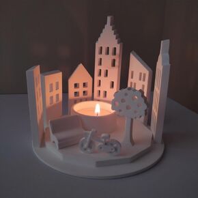 House Shape Candle Holder Silicone Molds, Hollow Building Tree Round Shape Molds for Epoxy Resin Concrete Plaster Gypsum Casting, DIY Unique Home Decor Art Craft Mould Gift Resin Accessories