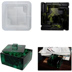 Yalulu Ashtray Resin Casting Mold, Resin Ashtray Molds, Ashtray Silicone Resin Mold for DIY Home Resin Casting Craft