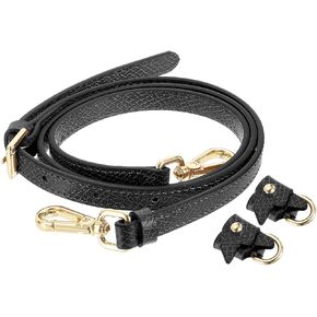 SUIKIHUM Bag Shoulder Strap, (37.4"-45.3" Adjustable Replacement Conversion Kit) Genuine Leather with Metal Black Buckle for Women (Blue) in Kuwait