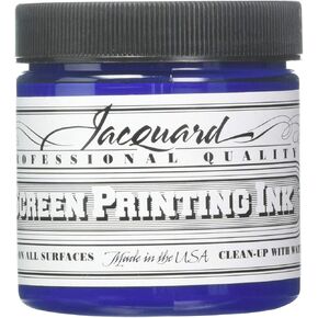 Jacquard Professional Screen Print Ink, Water-Soluable, 4oz Jar, Royal Blue (110)