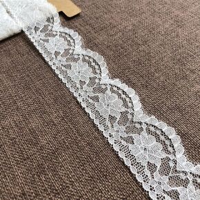 Lace Ribbon 1.3 Inches Wide Non-Elastic Trim Lace 15 Yards/Roll for Bridal Wedding Decorations, Sewing DIY Making and DIY Crafts - 624 (White)
