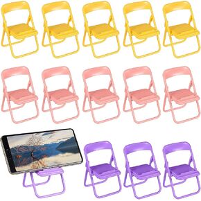 Totority Mini Foldable Chairs for Dollhouse 30pcs Mini Folding Chair Doll House Chair Mini Foldable Chair Doll House Mini Stand Model Chair Desk Cell Phone Stand for Doll House Decoration