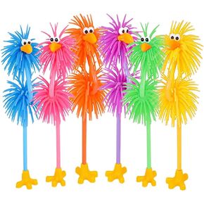 ArtCreativity Silly Rubber Bird Pens, Set of 6, Cute Cool Pens School Supplies for Kids, Fidget Fun Pen Black Ink, Prizes for Kids’ Classroom, Animal Party Favors, Gifts for Students from Teachers