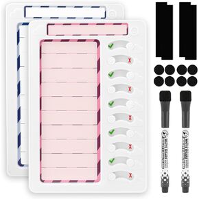 Reusable Dry Erase Chore Chart for Kids, Routine Charts, Chore Board, Daily Checklist, ADHD Tools, Chores List, Whiteboard with Stand and Magnetic Backing, Servd Chart for Home, School, Office