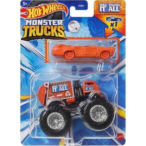 Hot Wheels Monster Trucks Will Trash it All + Bonus Car 2024 Diecast 1:64 Scale Toy