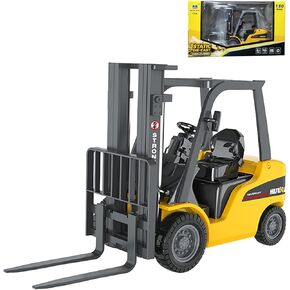 Forklift Warehouse Truck Vehicle Toy Forklift Construction Toys for Kids 1:50 Scale Heavy Metal Forklift （Yellow）