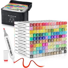 80 Colors Alcohol Markers, Double Tip Art Marker Set for Artist(Broad Chisel and Fine Tip), Perfect for Kids Adult Coloring Books Sketching and Card Making