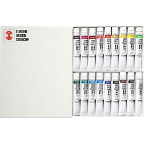Turner Watercolor Paint Set - Design Gouache Premier Opaque Watercolor Paint - 25 ml Tubes - Set of 18 Assorted Colors