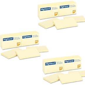Highland Notes, 3 x 5-Inches, Yellow, 100 Count, Pack of 36