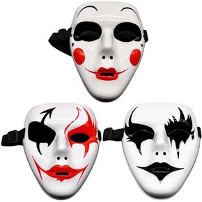 Toyandona 3pcs Party Mask Costume Creepy Creepy Mask Full Face Mask Costume Cosplay Prop Assume Mass Mat Dress Masks Diy White Prom Decor