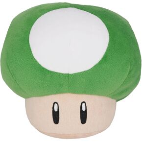 Little Buddy 1821 Super Mario All Star Collection 1-Up Mushroom 6" Plush,Green